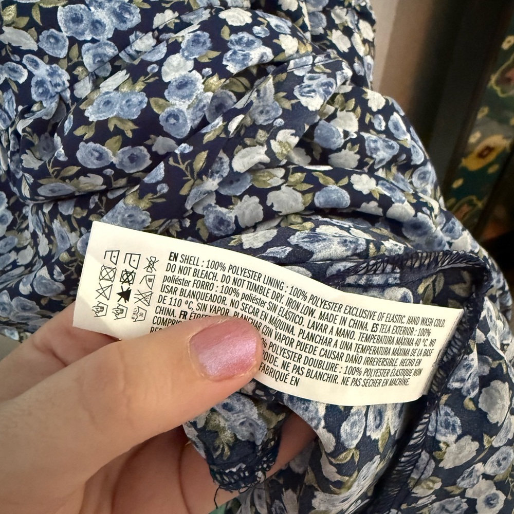 NWT English Factory Blue Floral Smocked Maxi Dress - Picture 7 of 7